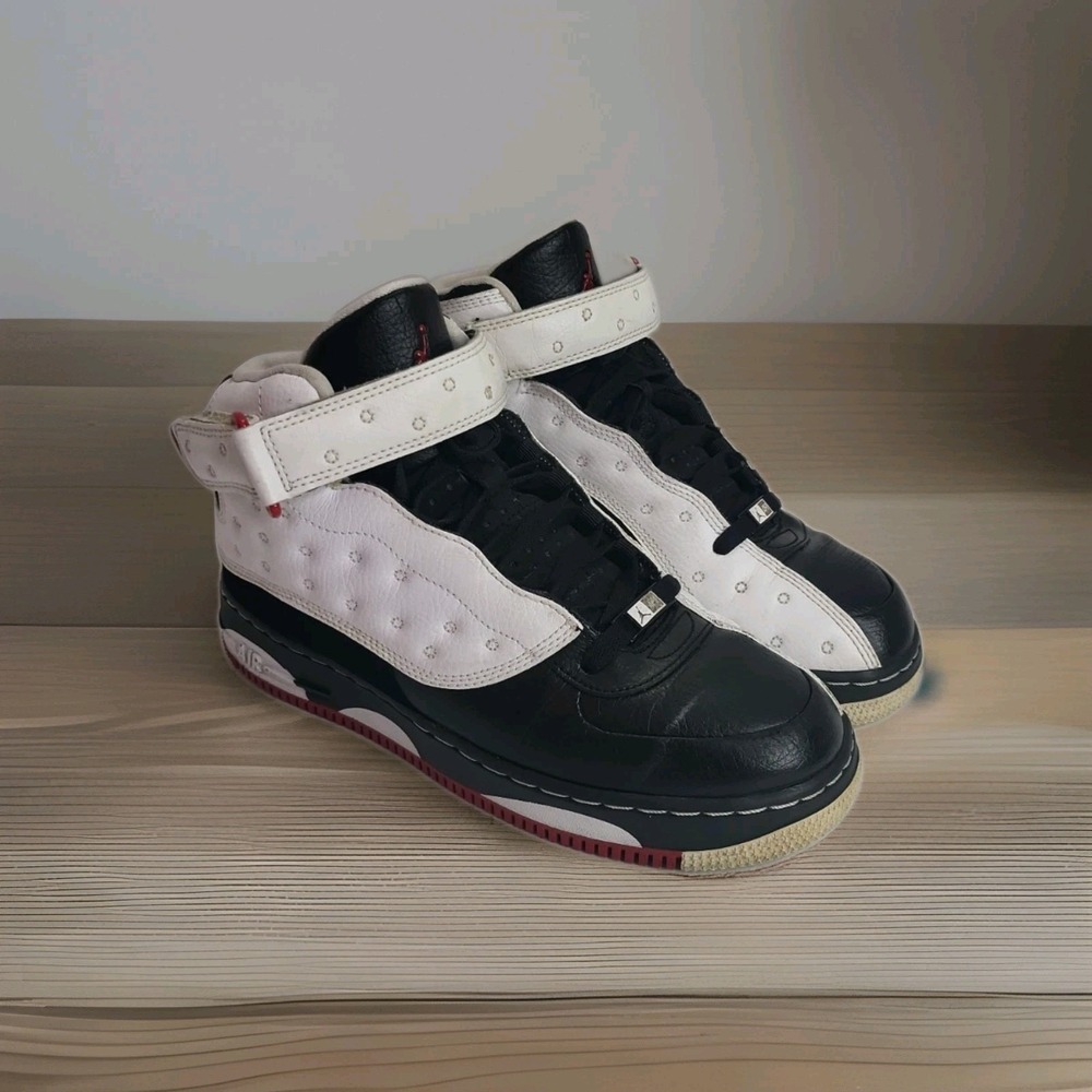 Nike Air Force 1 Fusion Jordan 13 Bred Mens Size 6Y Black Varsity Red 375472-101